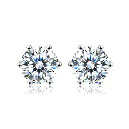 Elegant D Color Certified Moissanite Stud Earrings - 0.5ct to 2ct, 925 Sterling Silver, Gold Plated, Lab-Created Diamond Wedding Jewelry