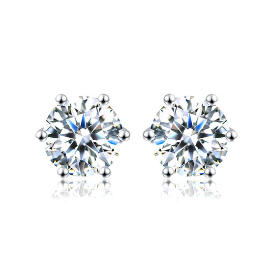 Elegant D Color Certified Moissanite Stud Earrings - 0.5ct to 2ct, 925 Sterling Silver, Gold Plated, Lab-Created Diamond Wedding Jewelry