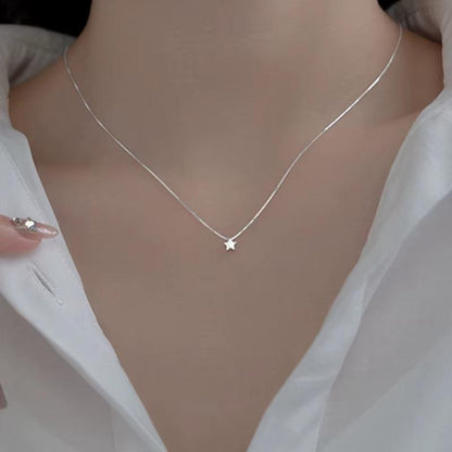 925 Sterling Silver Heart Pendant Necklace – Simple and Elegant Clavicle Chain for Women, Perfect Jewelry Gift