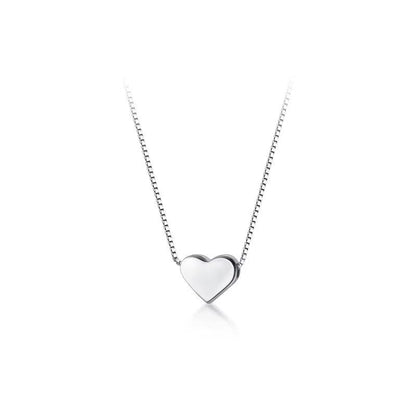 925 Sterling Silver Heart Pendant Necklace – Simple and Elegant Clavicle Chain for Women, Perfect Jewelry Gift