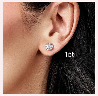 Elegant D Color Certified Moissanite Stud Earrings - 0.5ct to 2ct, 925 Sterling Silver, Gold Plated, Lab-Created Diamond Wedding Jewelry